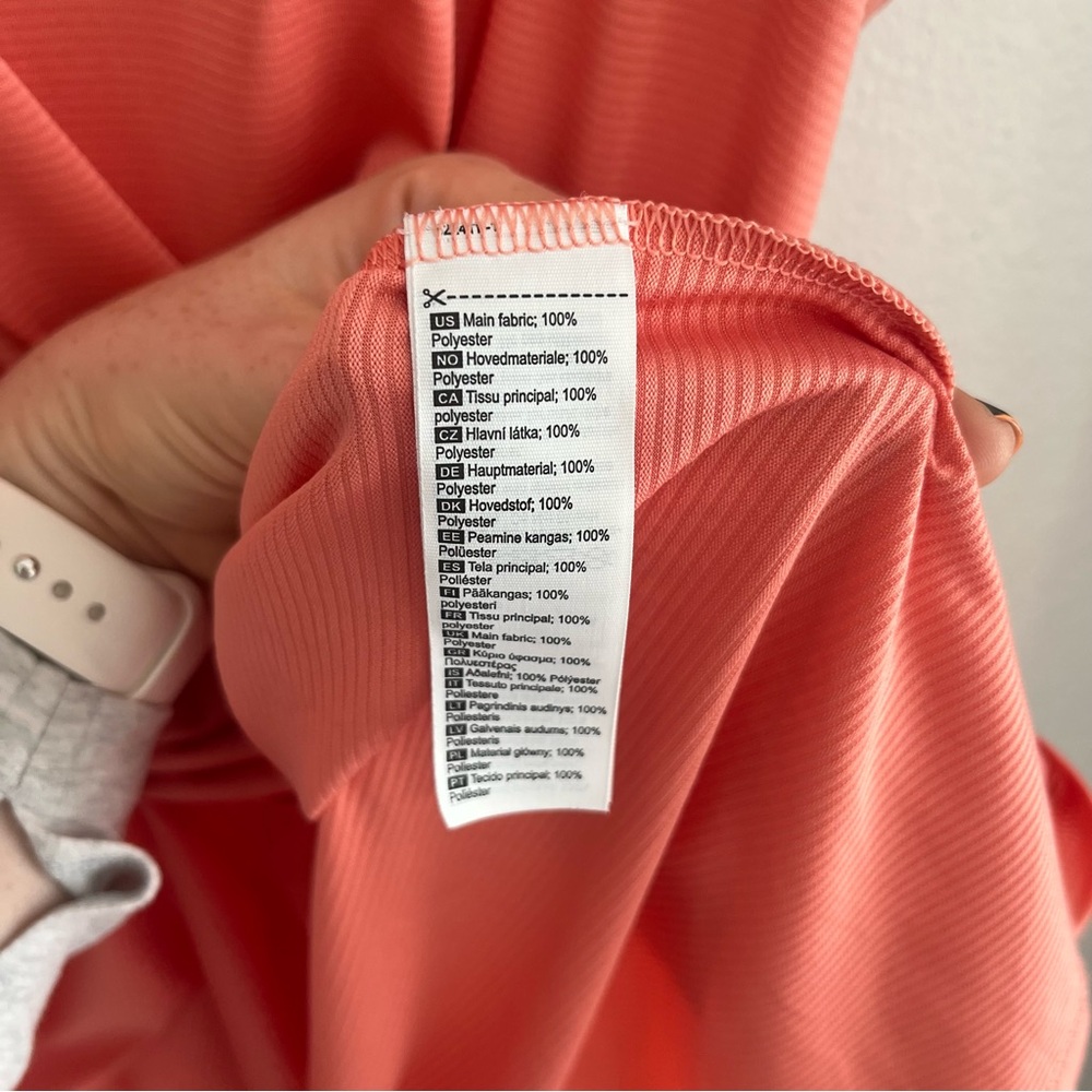 Kari Tara Linea Tank Top Coral Pink Workout Shirt Womens Size XL Running Yoga - Picture 5 of 6